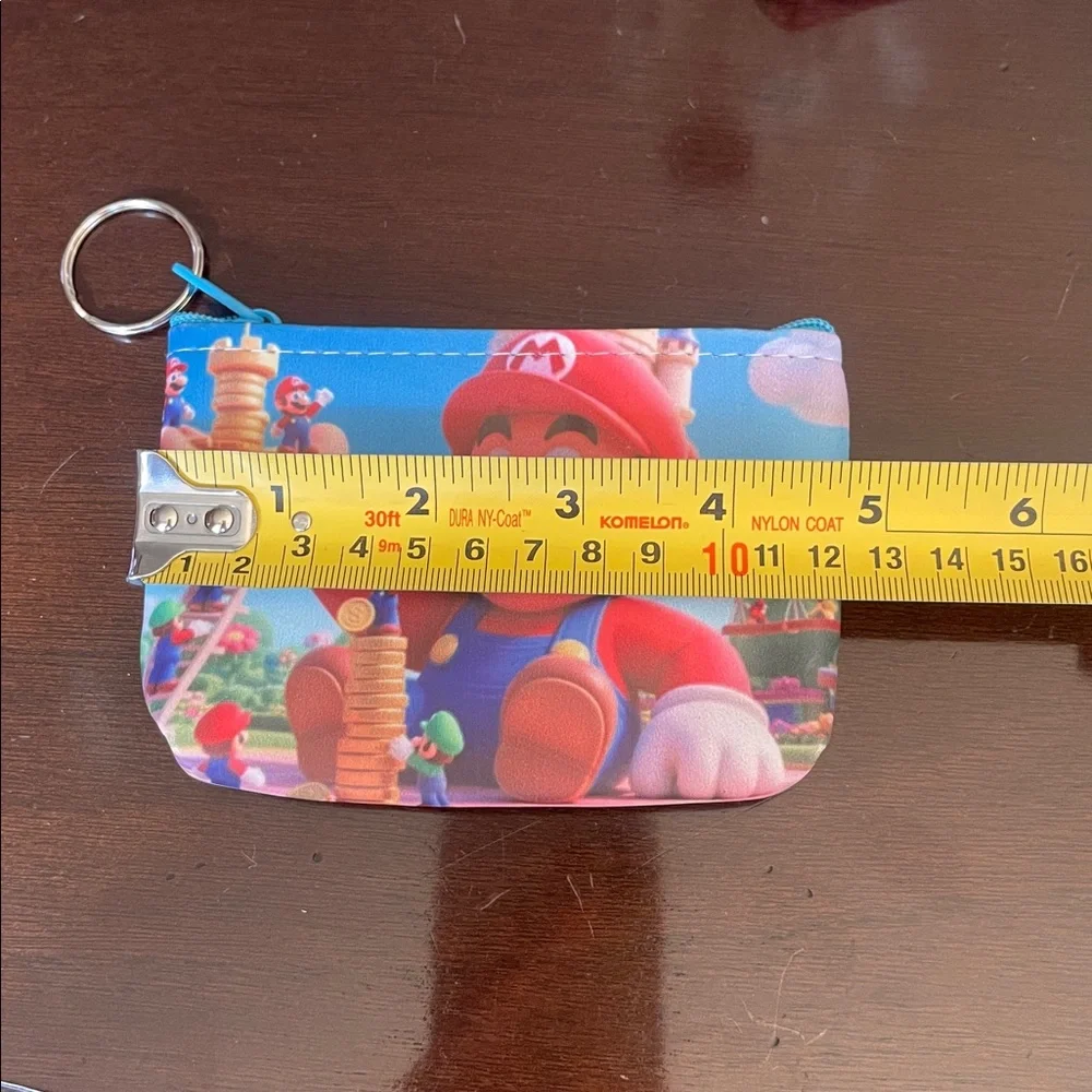 Super Mario Coin Pouches Set of 6 with key ring zips closed nwt